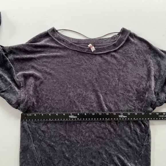 We The Free Milan Crushed Velvet Top Sz S Gray Layering Puff Sleeve Whimsigoth - Picture 7 of 12